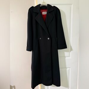 Vintage Double-Breasted Trench Coat with Warmer